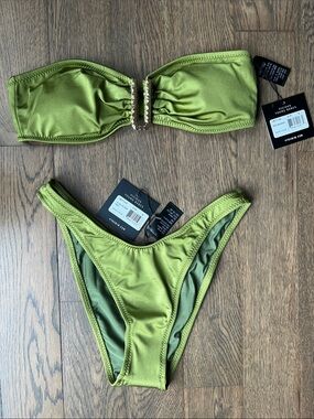 VYB Chelsea Bikini Bandeau Top and High Cut Bottom NWT